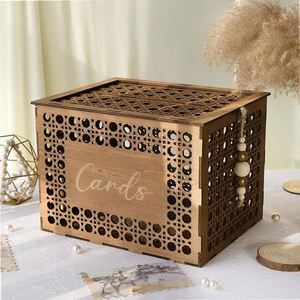 Reception Vintage Wood <b>Wedding</b> Envelope Money <b>Card</b> <b>Box</b> - Product Image 1