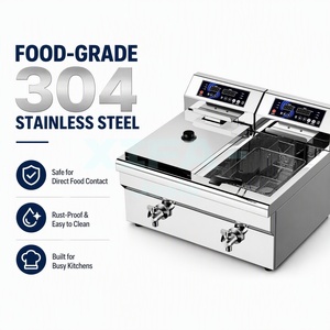 Freidora Eléctrica <span class=keywords><strong>de</strong></span> 38L con Control Digital <span class=keywords><strong>de</strong></span> Temperatura, Freidora Comercial para Resultados Crujientes, Ideal para Restaurantes - Product Image 3
