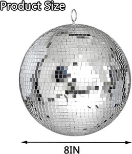 Wholesale Mirror <strong>Disco</strong> <strong>Ball</strong> Handmade 8-Inch Silver Glass Modern Hanging Party Decorations Big Party Design High Quality Low MOQ - Product Image 2