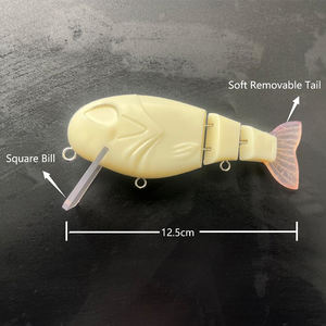 Nouvel arrivage de leurre de pêche à 3 sections articulées en métal non peint 12.5cm /47g - Product Image 3