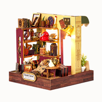IIECREATE K-075 Maison miniature à construire soi-même, puzzle en bois 3D avec LED et protection anti-poussière, jouet éducatif miniature