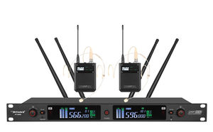 Sistema de <span class=keywords><strong>Karaoke</strong></span> de Doble Canal de Alto Rendimiento, Micrófono Dinámico de Solapa, Micrófono Inalámbrico UHF de Mano - Product Image 3