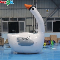 Modèle géant de canard gonflable blanc hermétique pour la décoration de la ferme, animal de dessin animé amusant pour la publicité