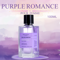 Parfum de haute qualité 100 ml du Moyen-Orient PURPLE ROMANCE, parfums à la lavande, design carré simple pour le marché des parfums féminins