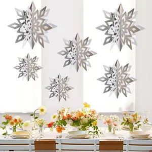 Kuchen Pappe drei dimensionale Schneeflocke Ornamente 6-teiliges Set Neujahr Weihnachts feier Dekoration liefert Heimgebrauch