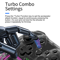 Control de Juego Inalámbrico GAMINJA de Fábrica OEM, Transparente, RGB, con Joystick para Switch/PC/Android/iOS TV, BT 5.0