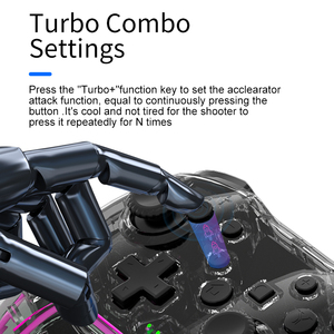 GAMINJA Transparenter RGB-Gamepad mit Joystick für Switch/PC/Android/iOS TV Gaming BT 5.0 Wireless Game <span class=keywords><strong>Controller</strong></span> - Product Image 5