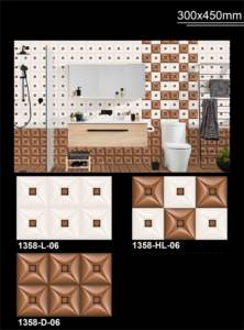 300x450mm 30X45cm Carreaux muraux en céramique émaillée résistante à l'acide de conception moderne pour la décoration intérieure de salle de bain de l'usine - Product Image 6