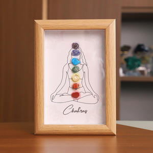 Wowei umwelt freundliche gravierte Kristall sieben Chakra Rahmen Ent magneti sie rende Stein dekorative Malerei Yoga Edelstein Foto rahmen - Product Image 1