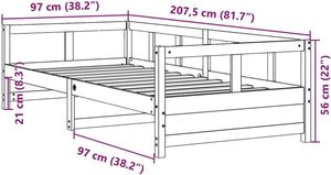 <span class=keywords><strong>Letto</strong></span> in legno di pino solido divano <span class=keywords><strong>letto</strong></span> <span class=keywords><strong>singolo</strong></span> Design moderno per uso notturno o per ospiti cera marrone <span class=keywords><strong>90x200</strong></span> cm - Product Image 3