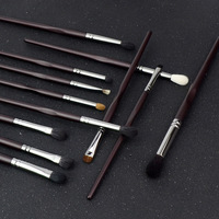 Ensemble de pinceaux de maquillage professionnels Mophira - 12 pièces, forme ronde, manche en bois, pinceaux pour le visage et le correcteur, échantillons de pinceaux à raser disponibles