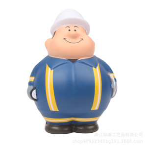 Cartoon Fat Worker PU <b>Foam</b> Figurine Decorative <b>Craft</b> Gift For Home Or Office - Product Image 2