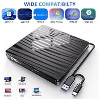 Quemador de unidad óptica portátil USB 3,0 tipo C, reproductor de CD RW, quemador de DVD, Unidad de Blu-ray externa, quemador de disco para ordenador portátil