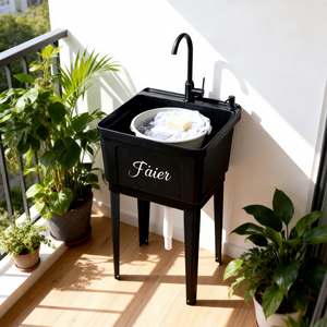 Évier portable pour le <span class=keywords><strong>lavage</strong></span> des mains, grand bac à laver multifonctionnel avec support pour les pieds, évier de jardin en plastique - Product Image 1