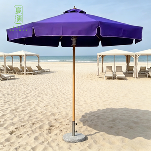 <span class=keywords><strong>Sombrilla</strong></span> <span class=keywords><strong>de</strong></span> <span class=keywords><strong>Playa</strong></span> para Exteriores con Protección Solar, Poste <span class=keywords><strong>de</strong></span> Madera Natural, para Patio y Jardín, con Borlas - Product Image 5