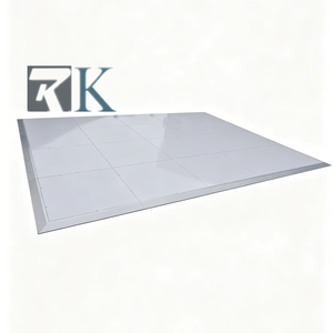 Plancher de danse portable pour fêtes, mariages et événements avec plateforme blanche et bordure en aluminium - Product Image 1