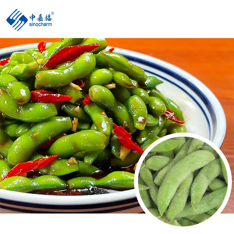 Sinocharm HACCP 130-150 adet/500g IQF soya fasulyesi toptan fiyat dondurulmuş Edamame bakla