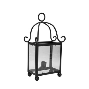 Applique murale en fer forgé noir 1xe27, dimensions 46x24x14 cm, idéale pour l'éclairage décoratif dans les espaces intérieurs. - Product Image 1