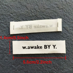 Marchio di abbigliamento personalizzato logo fine cotone bianco con schermo stampato <span class=keywords><strong>etichette</strong></span> di <span class=keywords><strong>stoffa</strong></span> per Private Label abbigliamento vestiti collo etichetta - Product Image 3