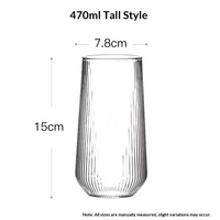 Tasse à café en verre borosilicate haute résistance BAMBUS, design moderne sans poignée, simple paroi, résistante à la chaleur pour boissons chaudes/froides