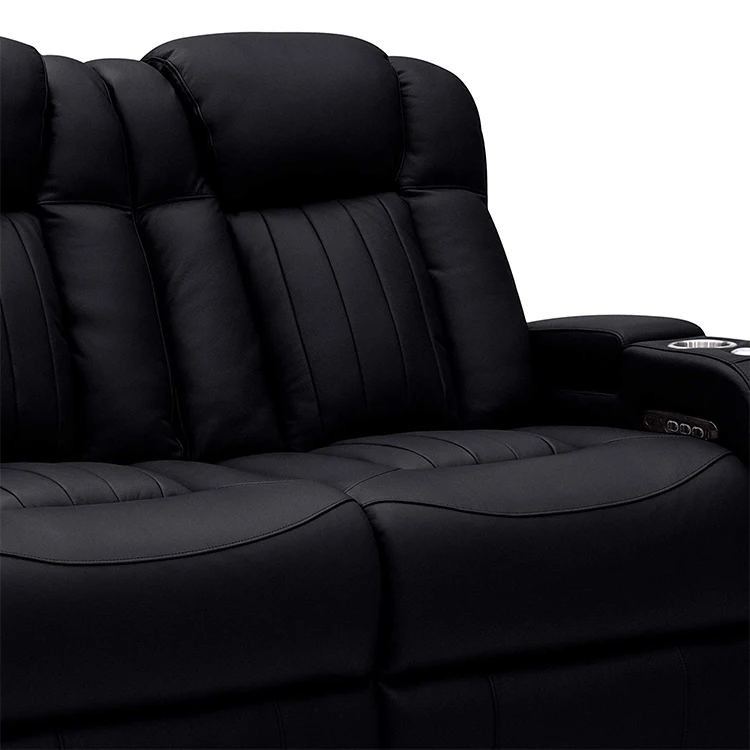 Wholesale Project 3 Seat Adjustable USB Charger Leather Recliner Sofa Home Theater Furniture with Blu-etooth for VIP Movie Room