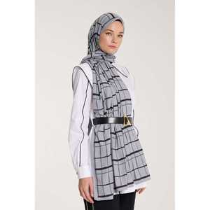 Pure Tone <b>Scarf</b> Square Pattern Silver Navy Green 100% Polyester <b>Chiffon</b> Washable Women Modest Dress - Product Image 3