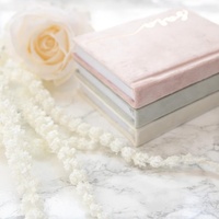 Livre d'or en velours rose personnalisé, carnet d'écriture avec feuille dorée, ensemble cadeau