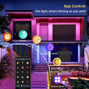 Ứng Dụng Điều Khiển Giáng Sinh LED Cửa Sổ Cổ Tích Đèn Thông Minh RGB Rèm Chuỗi Lights Cho Giáng Sinh Phòng Ngủ Đám Cưới - Product Image 2