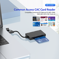 Lector de Tarjetas Inteligentes 7 en 1 con USB-C y USB-A, Lector de Tarjetas CAC y PIV, Adaptador de Tarjeta SIM, Lector de Tarjetas de Memoria MMC para Windows