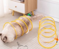 Jouet créatif pliable Dragon roulant sur le sol, jouet interactif pour chat, tunnel pour chat