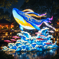 Lanternes suspendues géantes en forme de carpe dragon et de lotus, éclairages de plafond pour centres commerciaux, idéales pour le Nouvel An et les expositions commerciales