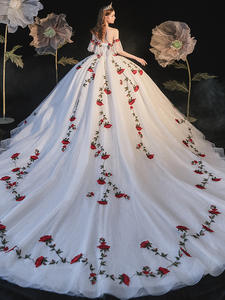 Dilireba's 2025 robe <span class=keywords><strong>de</strong></span> mariée d'<span class=keywords><strong>été</strong></span> élégante mariée bustier tubulaire Style <span class=keywords><strong>forêt</strong></span> queue dentelle robe <span class=keywords><strong>de</strong></span> bal pour mariage voyage Photos - Product Image 6