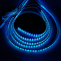 Lumière LED néon pour l'ambiance de la voiture, contrôle par application/télécommande/voix, bande lumineuse flexible RGB pour voiture, 12 LED, 12V 5V USB, lumière d'ambiance