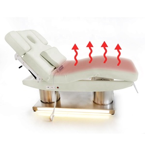 Table de soin professionnelle électrique pour le visage avec chauffage et massage, lit de beauté réglable, base en acier inoxydable, table de traitement spa - Product Image 2