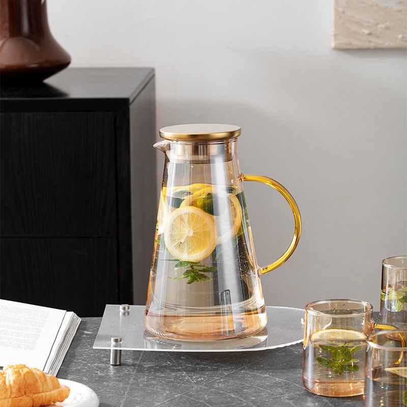 single package borosilicate glass Pitcher heat-resistant glass cold water bottle cool kettle glass jug