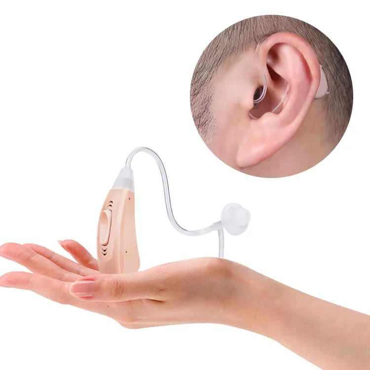 중국 제조업체의 디지털 바이노럴 청력 증폭기 미니 사이즈 소음 제거 귀 보조 청각 장애인 BTE 보청기
