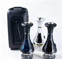 Chicha électronique mini de luxe moderne givrée rechargeable avec écran LED portable et base en acier inoxydable effet miroir