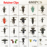 725 pièces, 23 types, vente chaude, ensemble de clips de fixation en plastique pour voiture, assortiment de clips de fixation pour carrosserie automobile, goupille de retenue à pression, rivet, pare-chocs