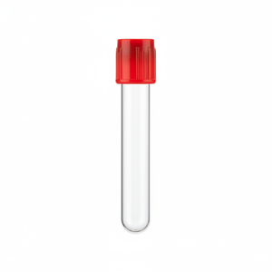 Provette di cristallo rosse da 15 ml con tappi rossi per uso di laboratorio - Product Image 2