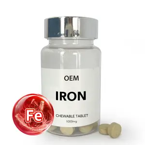 Tableta masticable de suplemento de hierro en polvo de dátiles rojos naturales OEM con soporte inmunológico de vitamina C para recién nacidos y todas las edades