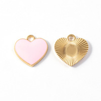 Breloques Cœur en Métal Émaillé Plaqué Or, Argent, Rose, Blanc, Rouge pour Fabrication de Bijoux DIY et Accessoires de Porte-clés
