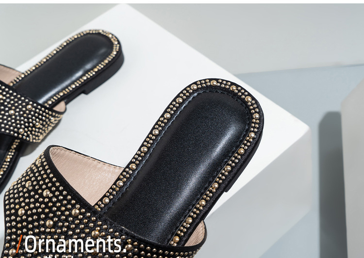 Rhinestone Clip toe Women's Flip-flops Sandals Outside Wearing Flip Flops Flat Beach Slippers