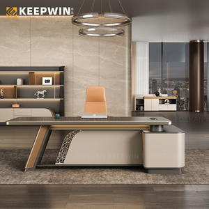 โต๊ะเจ้านายหรูหราโต๊ะทำงานที่ทันสมัยและเก้าอี้การผสมผสานที่หรูหราโต๊ะผู้บริหารเฟอร์นิเจอร์สำนักงานโต๊ะประธาน - Product Image 6