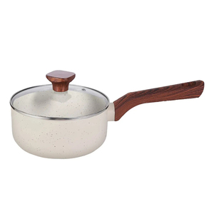 High Quality Modern <b>Ceramic</b> Marble Coated Pot <b>Pan</b> Glass Lids Bakelite Handles Non-Stick 6-Piece Aluminum Cookware Set Gas - Product Image 4