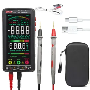 Mmultimetro digital 6000 contagens rms verdadeiro, medidor de capacitância elétrica temperatura transistor testers multímetro inteligente