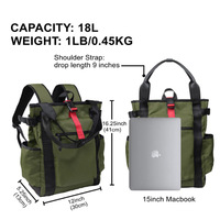 Sac à dos convertible pour ordinateur portable, en nylon imperméable et léger, 20-39L, sac à bandoulière pour le travail, les voyages, le bureau, OEM