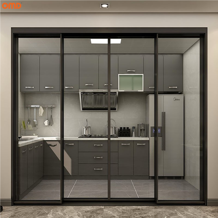 Custom Aluminum Slim Frame Sliding Door Weatherproof Tempered Glass ...