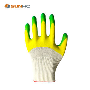 Guantes de trabajo con puños elásticos de Palma con revestimiento de látex, delineador <span class=keywords><strong>TC</strong></span> blanco sin costuras de calibre 13 para manipulación de alimentos, limpieza, industria médica - Product Image 4
