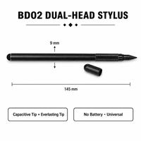 Stylet capacitif universel pour tablettes et smartphones, 2 en 1, extrémité en caoutchouc pour écran tactile et pointe en graphite, sans batterie