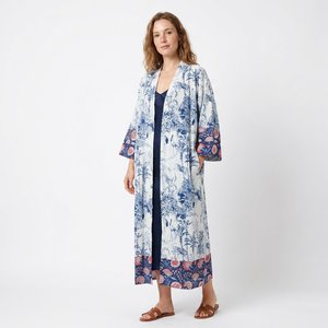 Robe longue d'été sexy faite à la main pour femmes indiennes, col en V, coupe trapèze, motif mandala, style bohème gypsy, en coton respirant et confortable, sans manches, idéale pour la plage - Product Image 1
